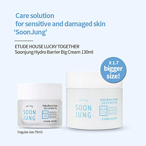 ETUDE HOUSE Soonjung Hydro Barrier Cream BIG SIZE (130ml) | Moisturizing and soothing cream | Korean Skin Care | Care Solution for sensitive skin