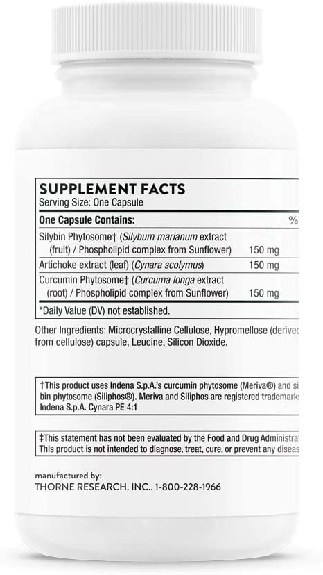 Thorne Research - S.A.T. - Silymarin, Artichoke, and Turmeric Extracts for Liver Support - 60 Capsules