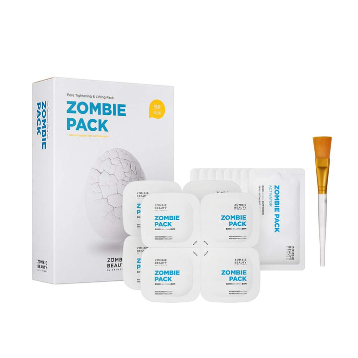 Skin1004 Zombie Pack - Wash off Face Mask for Aging Skin, Fine Lines Wrinkles, Enlarged Pores, Dryness, Lifting and Hydrating (1 Box (8 masks))