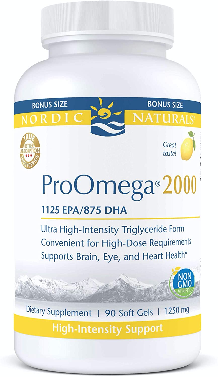 Nordic Naturals ProOmega 2000, Lemon Flavor - 2150 mg Omega-3-90 Soft Gels