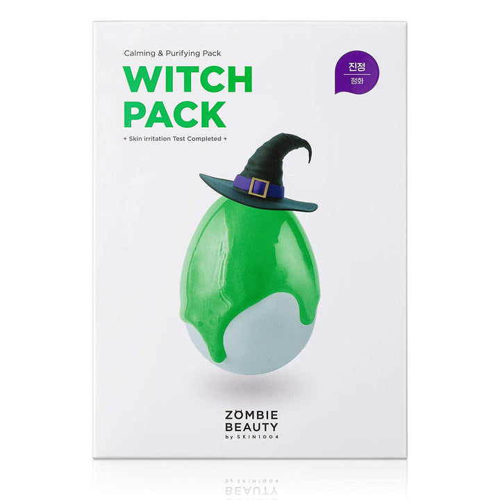 SKIN1004 Witch Pack Face Mask 8ea, Creamy Mud Pack with Green Tea, Water Calming Purifying Pore Care