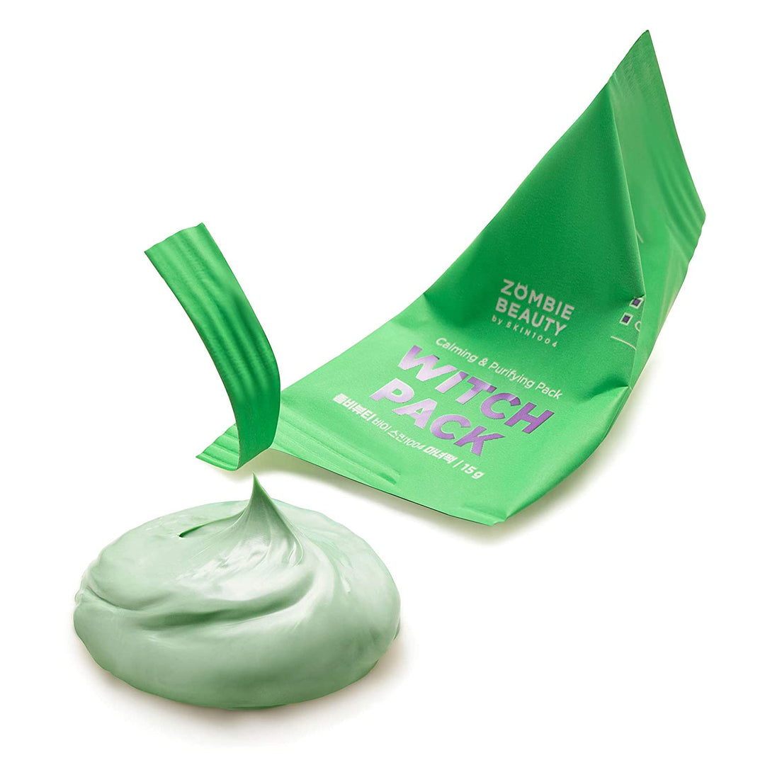 SKIN1004 Witch Pack Face Mask 8ea, Creamy Mud Pack with Green Tea, Water Calming Purifying Pore Care