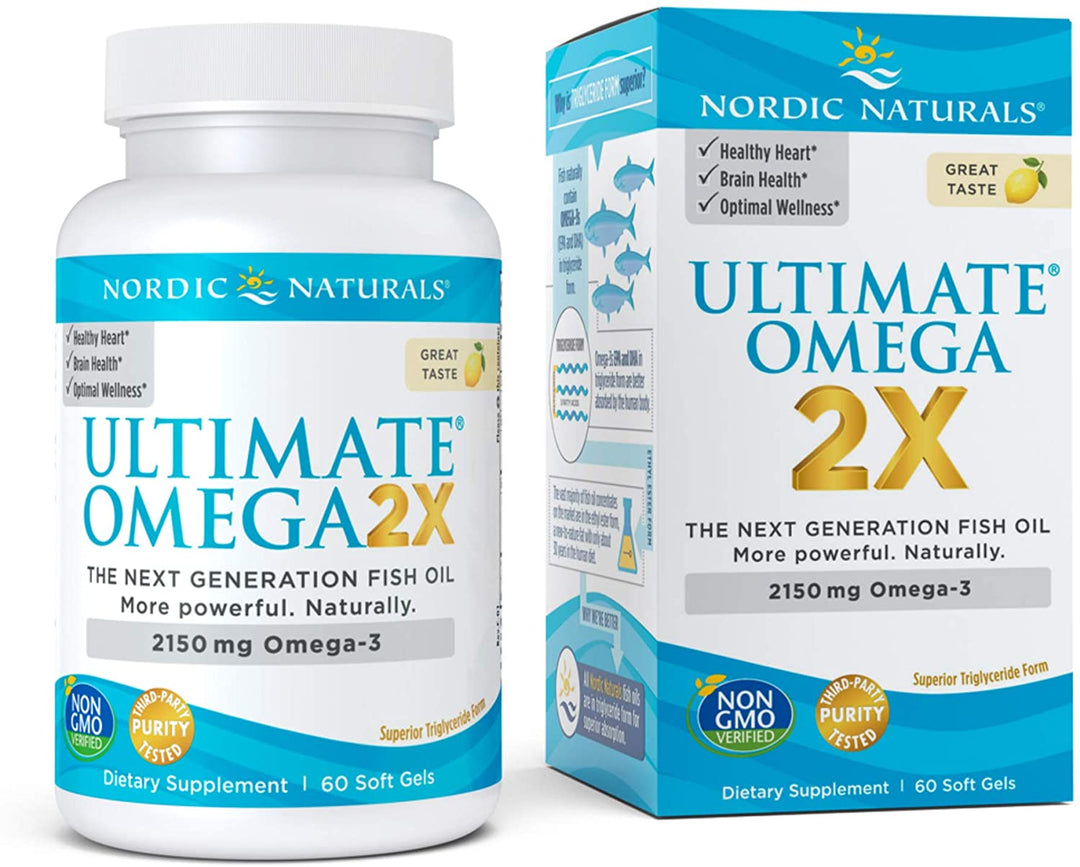 Nordic Naturals Ultimate Omega 2X, Lemon Flavor - 2150 mg Omega-3-60 Soft Gels