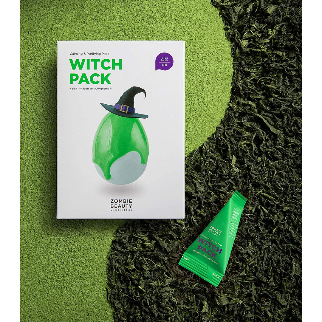 SKIN1004 Witch Pack Face Mask 8ea, Creamy Mud Pack with Green Tea, Water Calming Purifying Pore Care